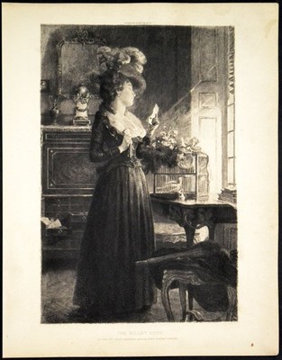 BILLET DOUX 1914 Leon Lambert - Tony Robert Fleury ANTIQUE ETCHING