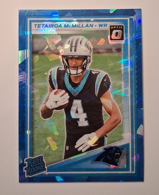 #4/15 Tetairoa McMillan 2025 Optic Blue Ice Prizm Rated Rookie #209 Number Match