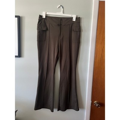 Halara Olive Green Pull On Flare Pants Stretchy Women Size XL Petite