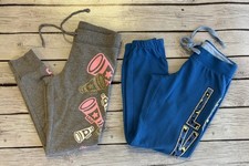 Girls Jogger Pants Lot Size 7 Justice Gray Cheer Blue Love leopard Sweatpants