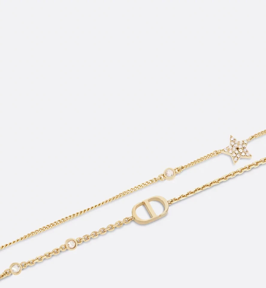 Collar DIOR Petit CD Doble Cadena Cristal Logo Dije N1155PMTCY_D301 Foto 2 de 2