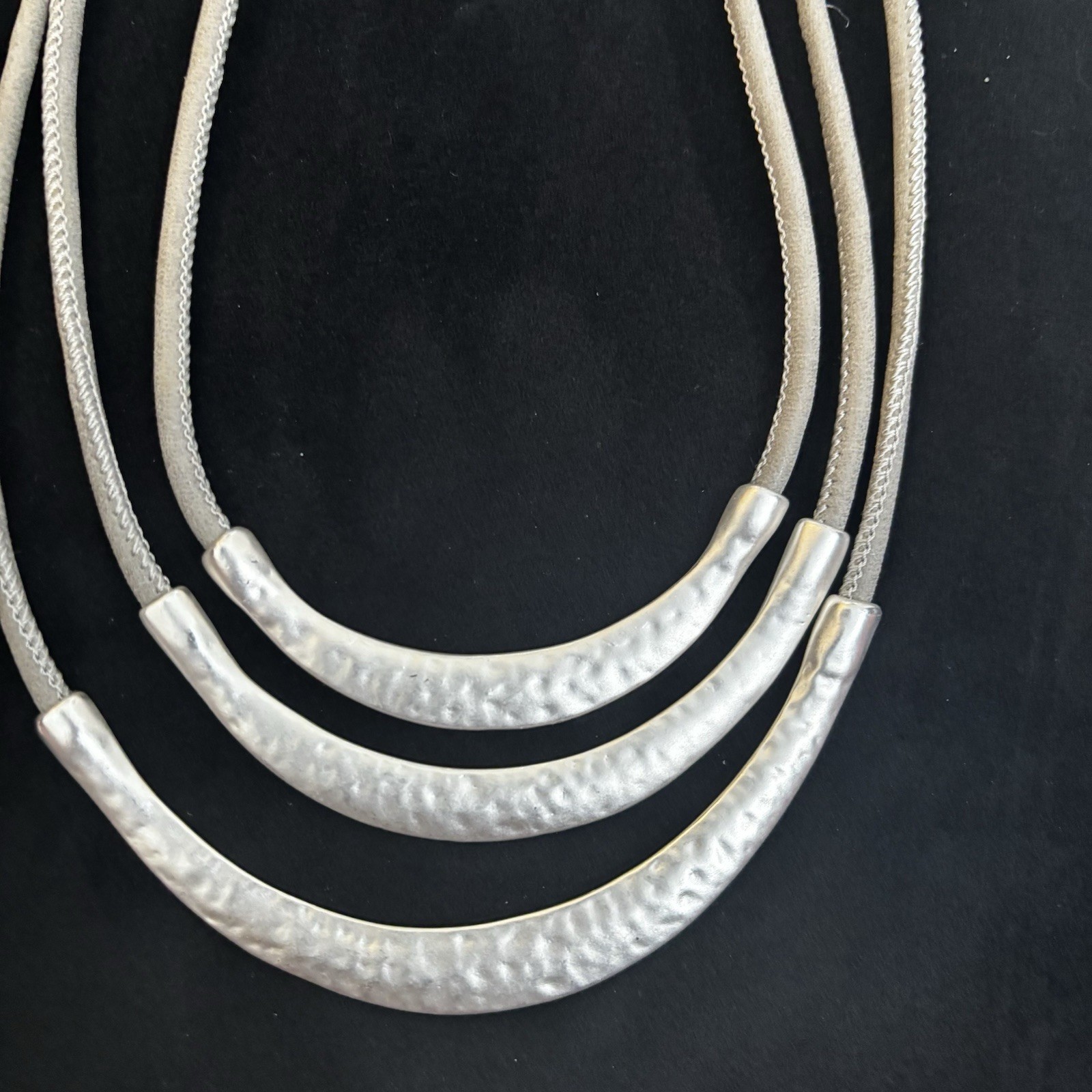 Two High End Statement Necklaces Mixed Metal Pear… - image 6