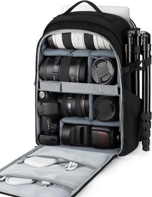 Camera Bag, DSLR SLR Camera Backpack Fits up to 15.6'' Laptop, Camera Case