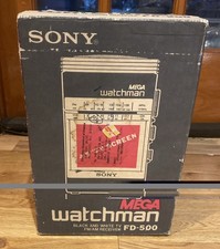 Vintage Sony FD-500 Mega Watchman B W TV AM/FM Radio Complete In Box Working