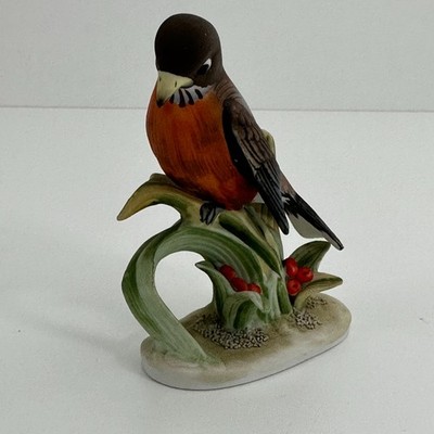 Lefton Red Robin Hand Painted Figurine - Vintage Japan