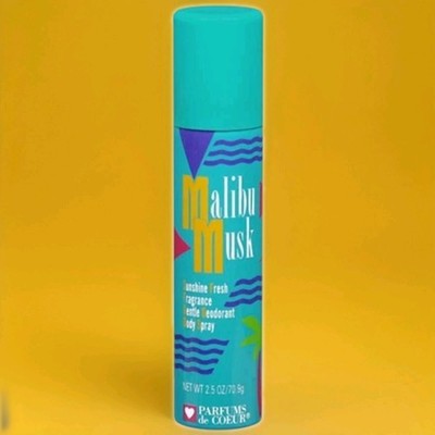 Malibu Musk by Parfums de Coeur 2.5oz Spray Cologne   Scratched Spray Can