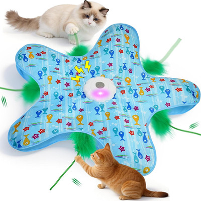 Interactive Cat Toy - Hide and Seek Automatic Cat Toy with Birdcall, Rechargeabl