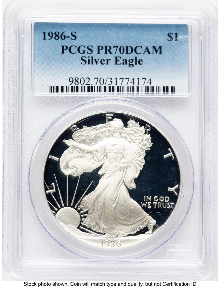 1986年 イーグル銀貨 PR70DCAM PCGS 2 Grade PR 70 1 oz Precious Metal Content per Unit 1986 Silver