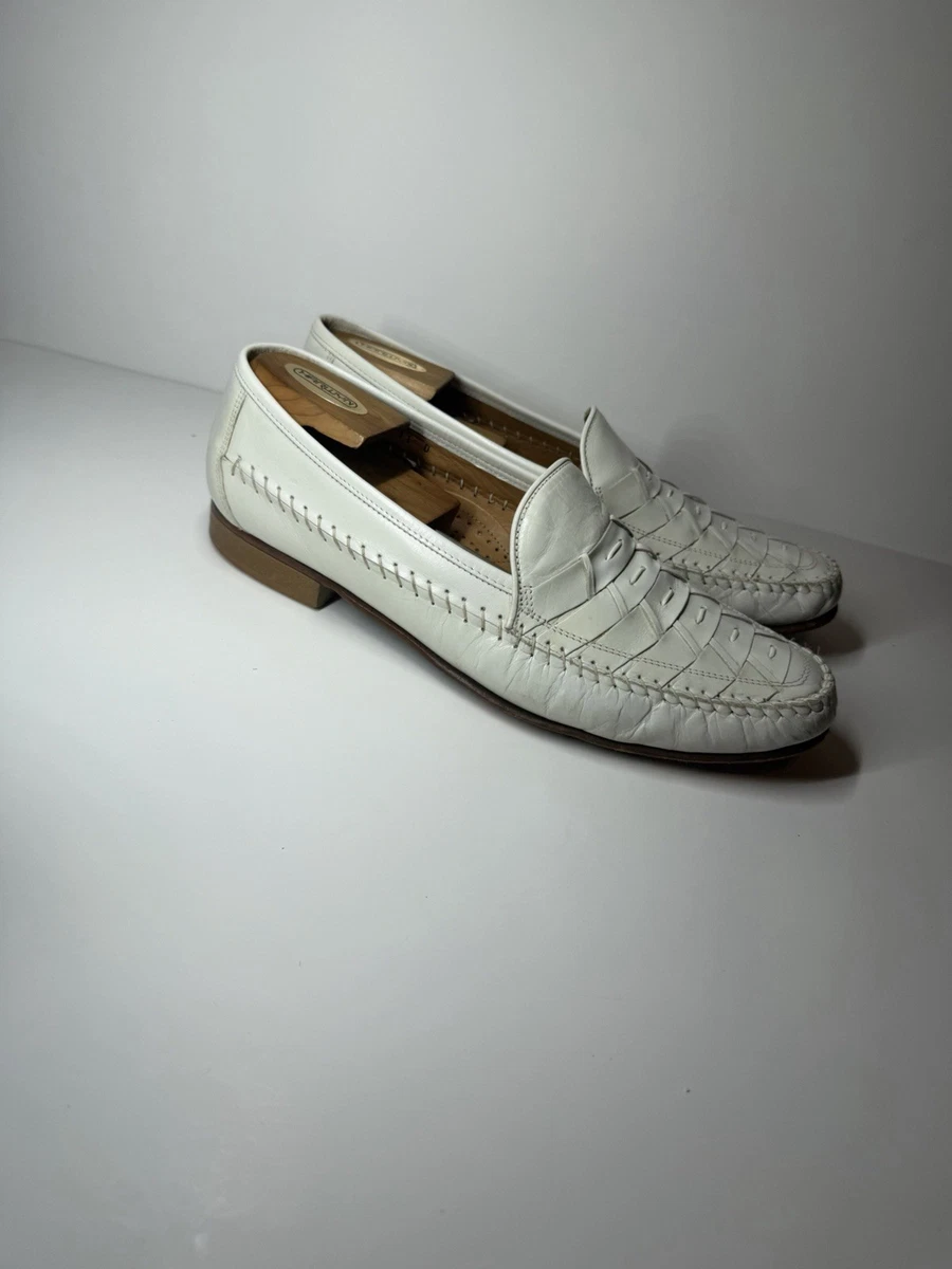Florsheim Loafers Mens 10.5 3E White NWOT Vintage Leather Moc Toe Dress Shoes Florsheim Loafers - Etsy main image 3