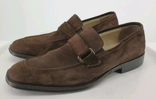 Kenneth Cole New York Mens Brown Shoes Suede Slip-On Loafers Tobacco 11.5. C116