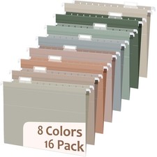 16pack Poly Plastic Letter Size Hanging File Folders Extra Capacity Hanging F...
