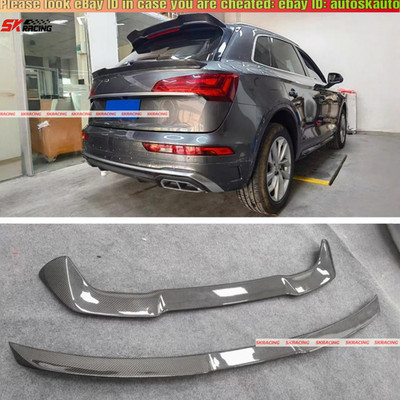 Carbon Fiber Rear Middle Spoiler Roof Wing Kits Fits 2021-24 Audi Q5 S line SQ5