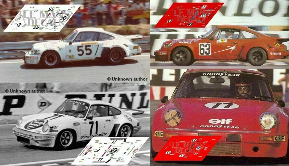 Décal Porsche 911 Carrera RSR Le Mans 1976 1:32 1:43 1:24 1:18 slot decals - Photo 1/1