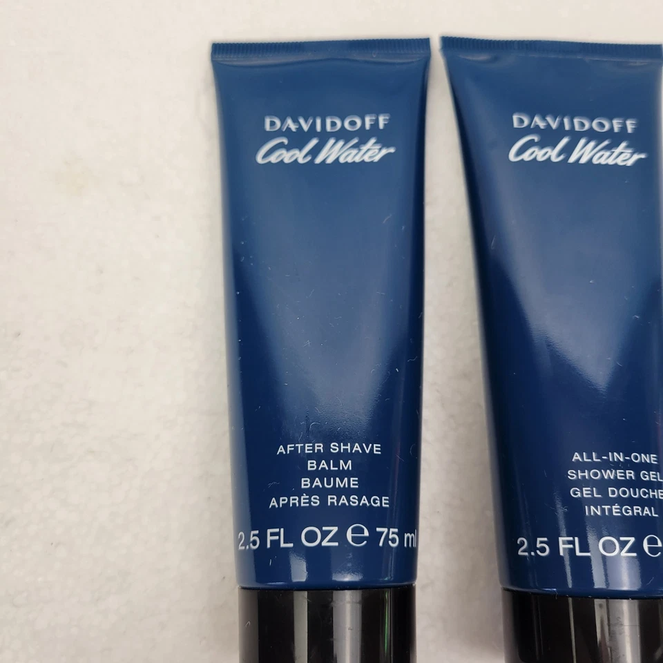 Nuevo bálsamo y gel de ducha Davidoff COOL WATER para después del afeitado 2,5 OZ Afeitado limpio y limpio Foto 2 de 4