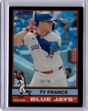 Ty France 2025 Topps Heritage Chrome Black #644 Blue Jays #74/76
