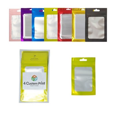 Resealable Foil Mylar Zip Seal Lock Bags with Window Hang Hole For Food Storage