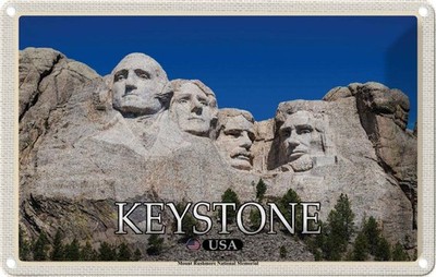 Blechschild 20x30 cm Keystone USA Mount Rushmore Memorial Bildmotiv Reisemotiv A