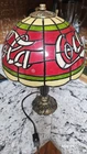 New ListingVintage Coca Cola Tiffany Style PLASTIC Stained Glass Style Shade Lamp 15” Coke