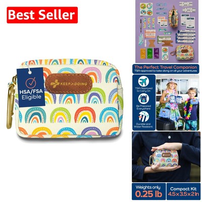Stylish Mini Travel First Aid Kit - 60 Essentials for Every Family Adventure