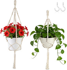 2 Pack Macrame Plant Hanger, 34"/41" Hanging Planters for Indoor Plants, Strong