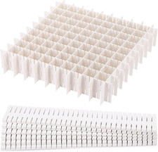 40Pcs Grid Drawer Dividers, Adjustable Drawer Organizer for Socks, Underwear, Li