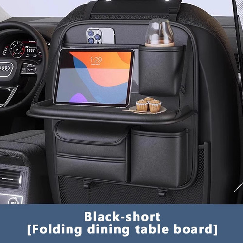 Car Seat Back Organiser Multi Pocket Storage Bag Tablet Tray Foldable Backseat