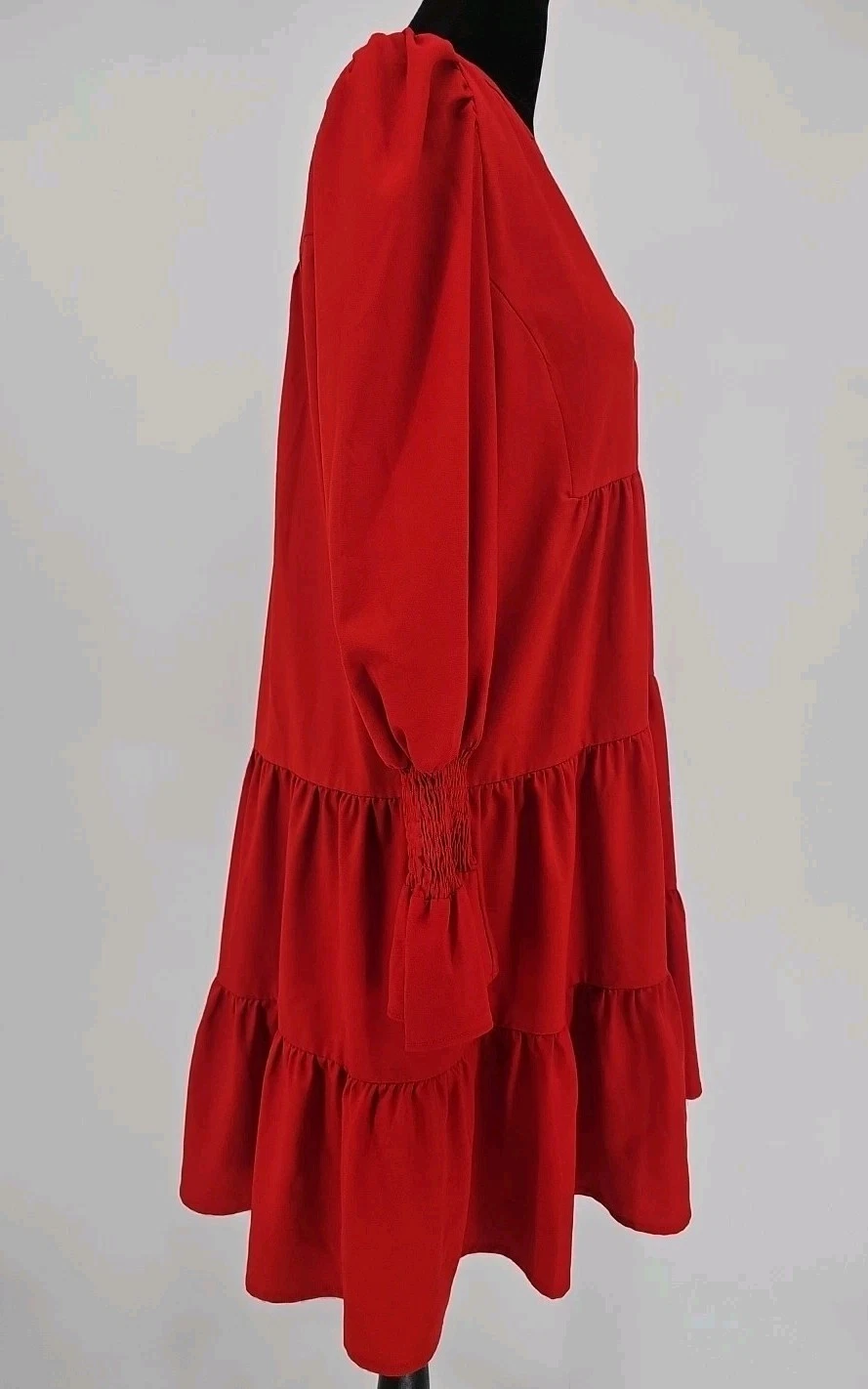 Abito Tuckernuck Pomander Place Kenzo M rosso crepe a strati scollo a V