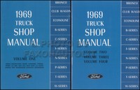 1969 Ford Truck Shop Manuell Set Neu 69 F100 F250 F350 Bronco Van E100 E125 E350
