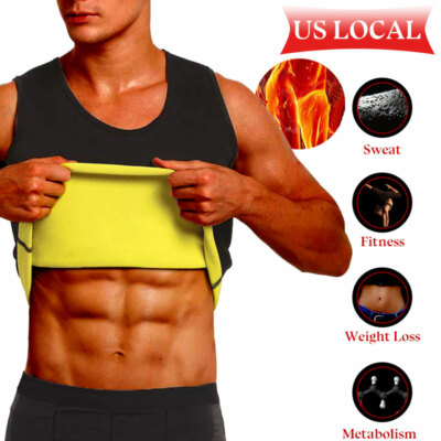 Men Sauna Suit Weight Loss Sweat Waist Trainer Vest Body Shaper Belt Corset