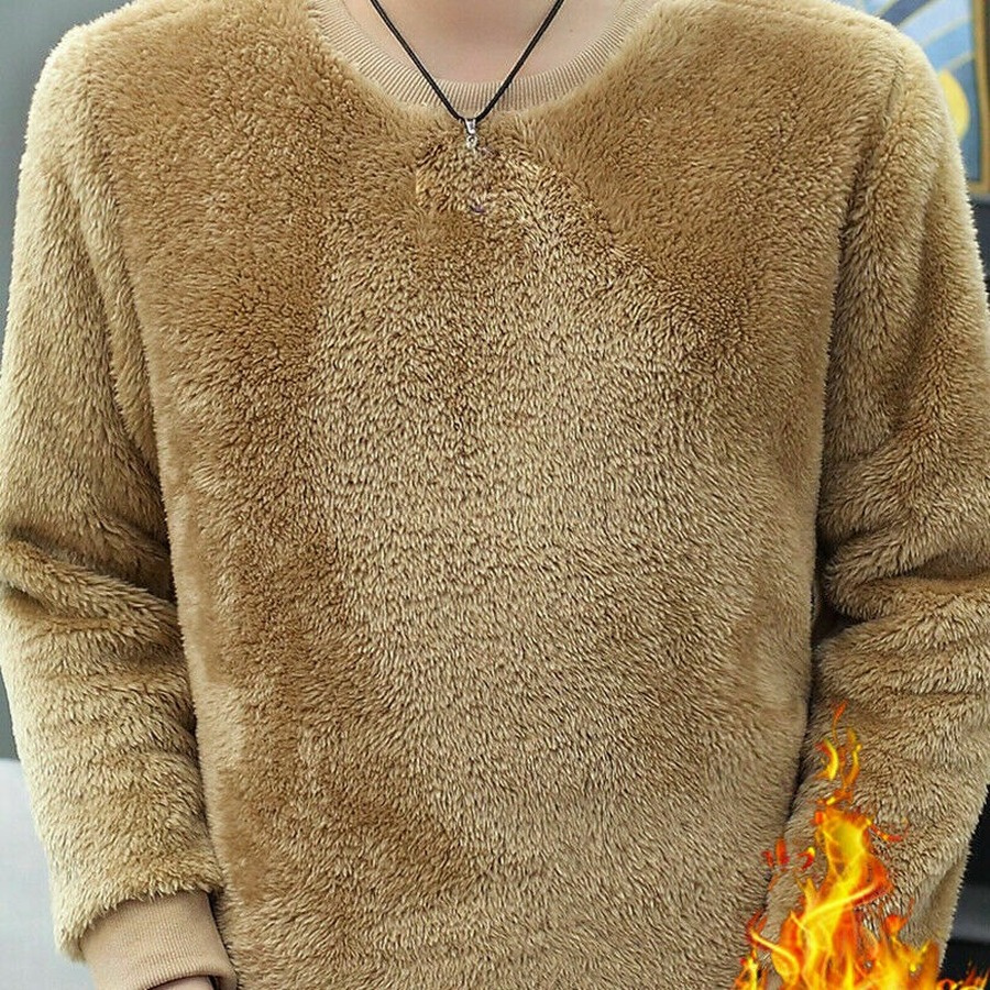 Men Casual Fluffy Plush Top Faux Fur 