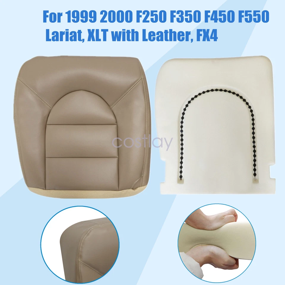 Cubierta de asiento inferior y cojín de espuma para conductor Ford F250 Super Duty 1999-2000 Foto 2 de 4