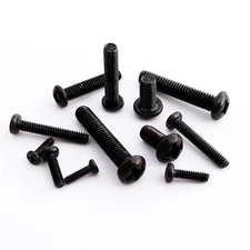 25/100pcs Black Metric Thread Phillips Cross Pan Round Head Screw Bolt M1.4-M3