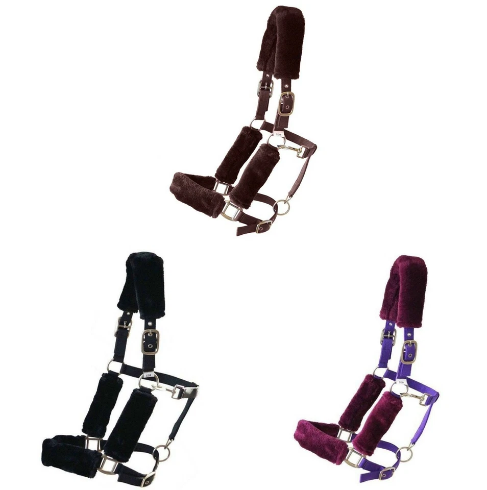 GERMAN RIDING Kunststoffhalfter "Sensitive" schwarz Lila Mocca VB WB NEU