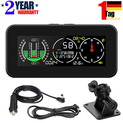 Auto Neigungsmesser Kfz Digital GPS Tacho SUV HUD Anzeige Clinometer mit Kompas