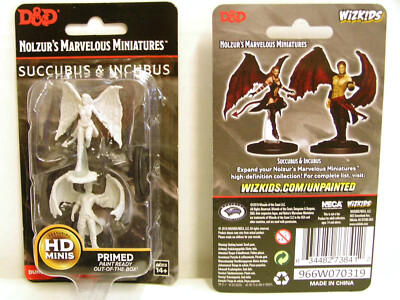 WZK73841 - D&D Nolzur's Marvelous - Unpainted Miniatures - Succubus & Incubus
