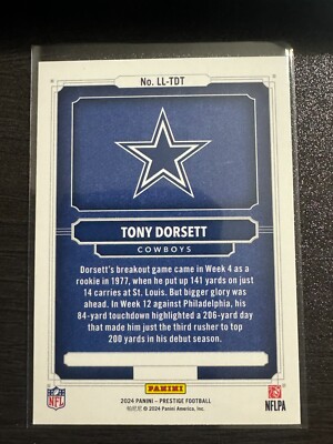 タレントカード RT-196470 2024 Panini Prestige - Living Legends #LL-TDT Tony Dorsett | eBay