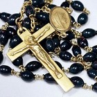 Chapelet Plaqué Or Neuf Stock Vintage Pate De Verre Mouchetée Vert Sombre Rouge