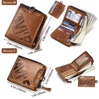 Crazy Horse Genuine Leather Wallet Men Coin Purse Male Small Pocket Money Bag