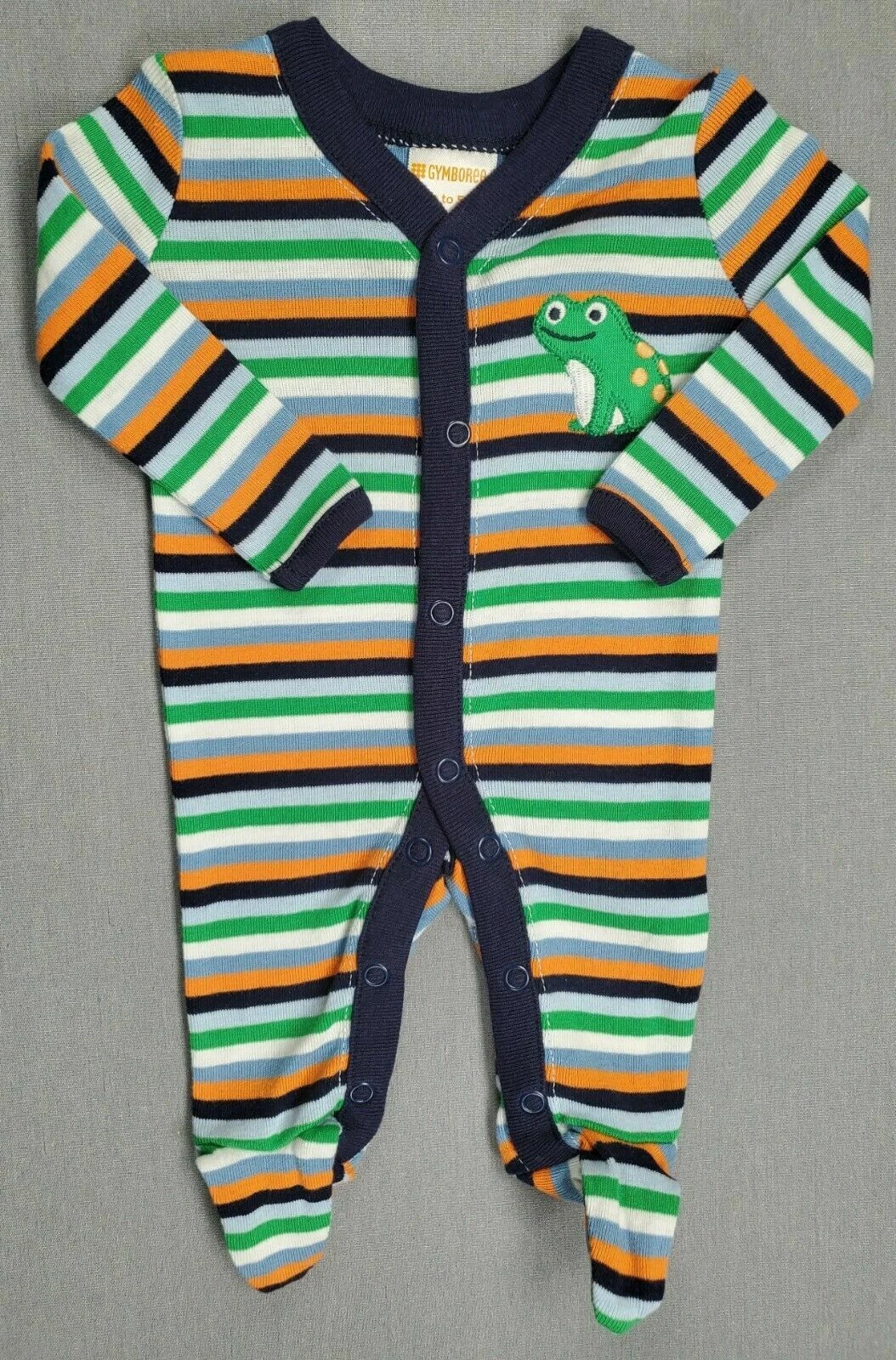 Baby Boy Clothes New Gymboree Outlet Preemie To 5Lbs Striped Frog Footed Outfit