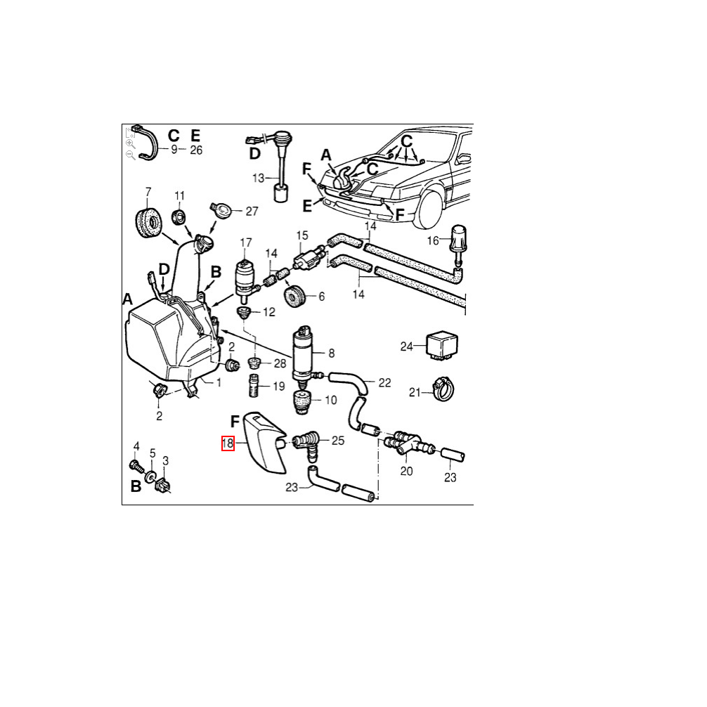 Sprinkler Scheinwerfer-Reinigungsanlage Links Alfa Romeo 164 