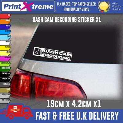 DASH CAM RECORDING CAR STICKER DECAL WINDOW FUNNY BUMPER CCTV HD CAMERA VAN