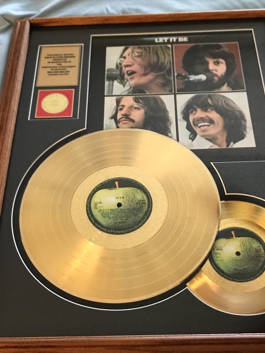THE BEATLES ~ LET IT BE ~ GOLD RECORD WITH 45 APPLE LABEL