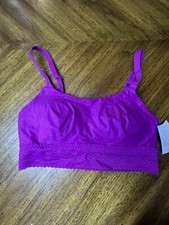Auden Bra Medium Purple Lightly Lined Lace Bralette Scoop Neck Soft Purple New