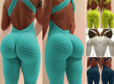 Women Sports Swear Gym Yoga Running Fitness Jumpsuit Bodysuit Pants Leggings