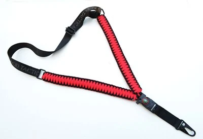 ACID TACTICAL Tactical 550 Paracord Rifle Shotgun Gun Sling Single 1 Point w/QD RED / BLACK