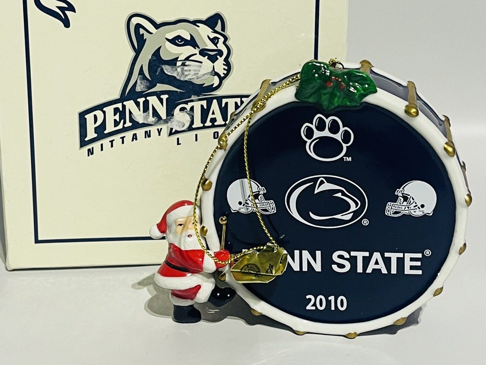 2010 Danbury Mint Penn State Nittany Lions Santa & Drum Christmas