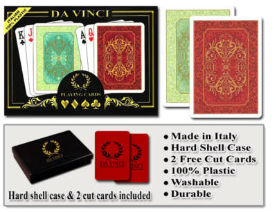 DA VINCI Persiano 100% Plastic Playing Cards - Poker Size Regular Index