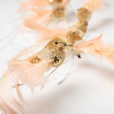 Bulk Pack of 12 Fancy Gold Velvet Feathered 5-1/4" Birds