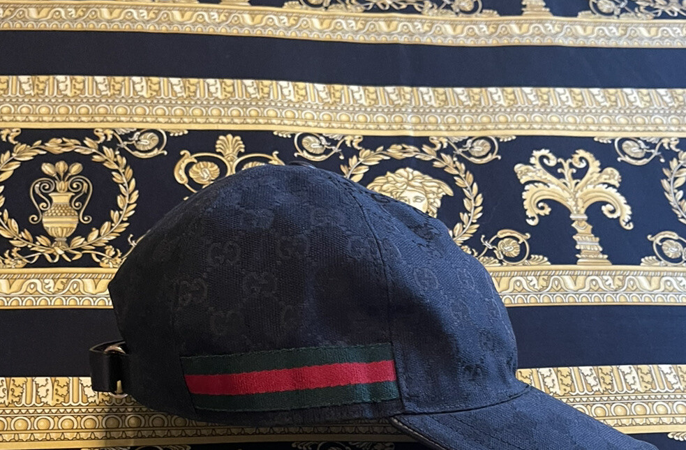 100% AUTH GUCCI MONOGRAM BASEBALL HAT CAP GG LOGO SZ XL | eBay