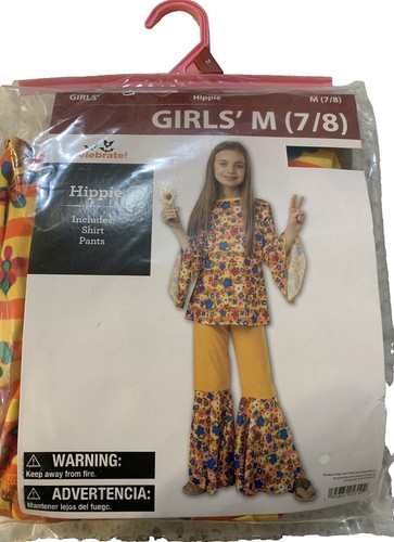 Costume Hippie Smiffy's Willow - Déguisement Multicolore Avec Haut, Pantalon, Foulard Et Médaillon - Taille Unique